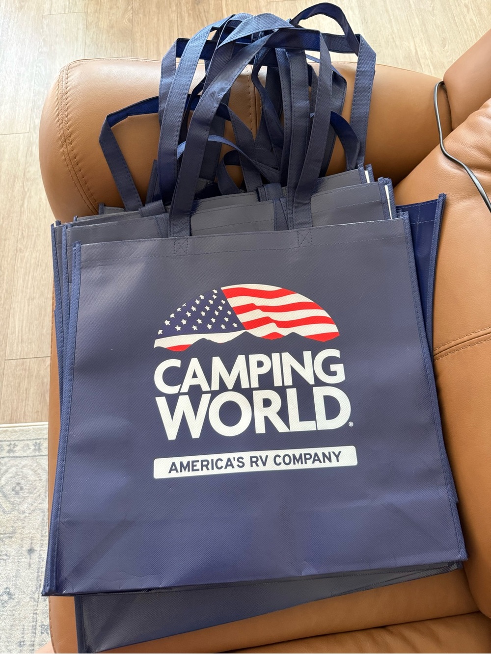 10 Navy Camping World Reusable Tote Bags